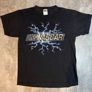 Vintage Nascar Lighting T-Shirt Size Large TULTEX Black